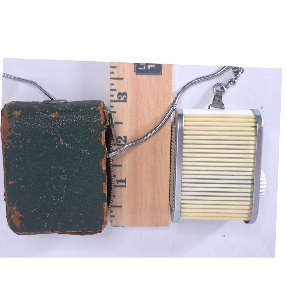Vintage Gossen Dual Sixon Light Meter with Green Leather Case and Chain